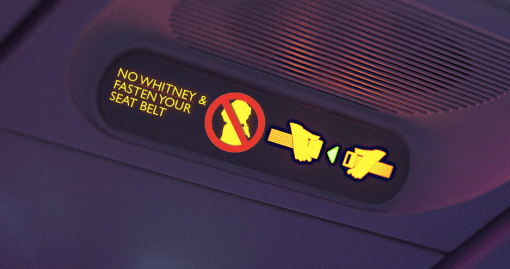 NO WHITNEY AND FASTEN YOUR SEAT BELT